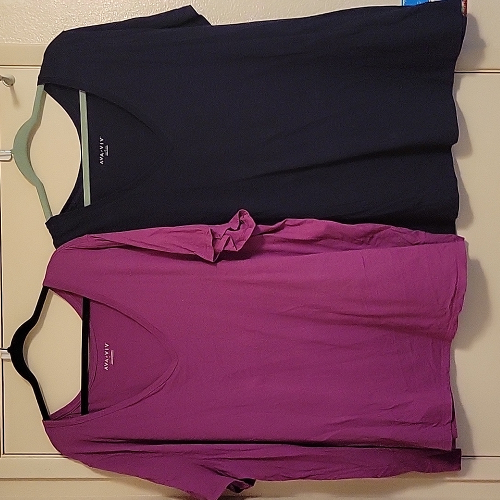 2 Women's Plus-Size Ava & Viv Tops